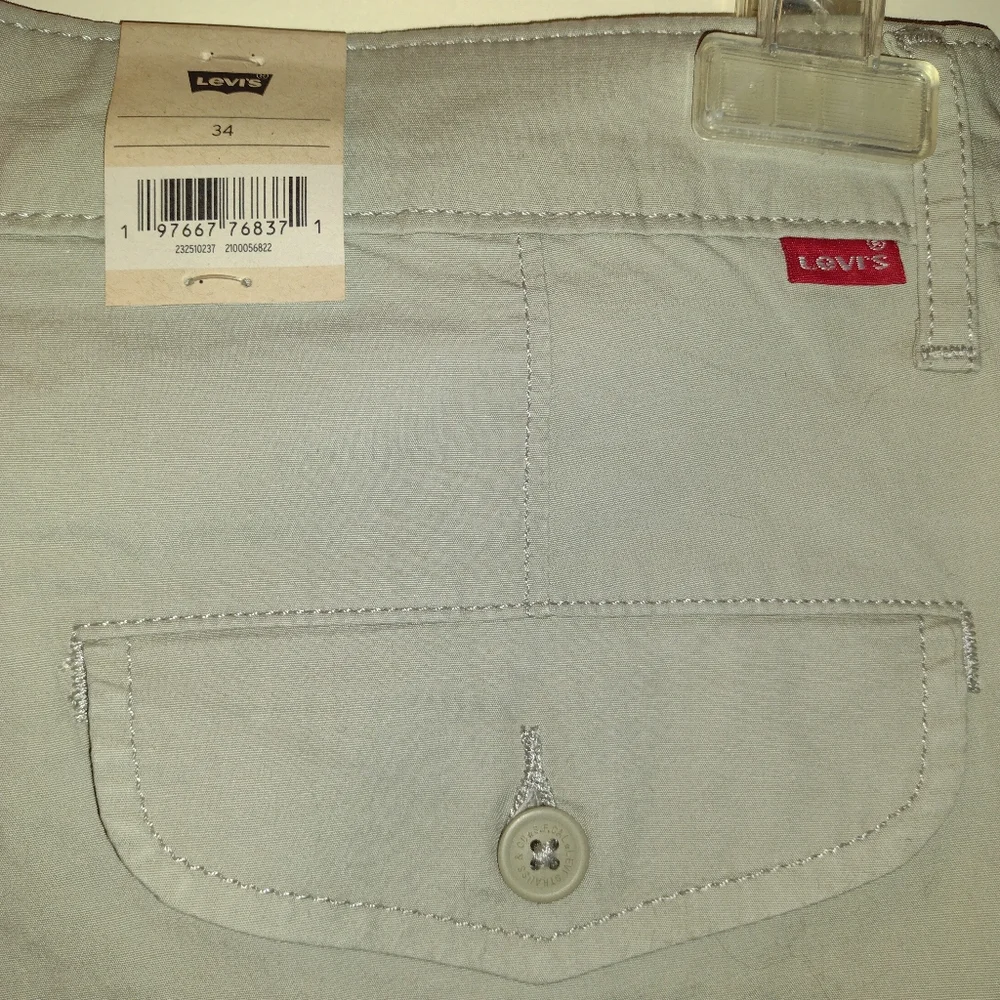 Levi's Carrier Cargo Shorts Men's 34-(36) Beige Loose Fit Stretch 10